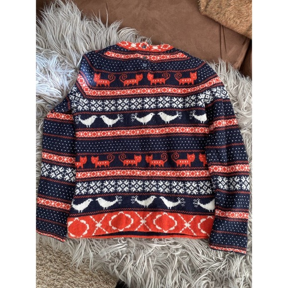 J.Crew Sweater Navy Orange Unique Rare Womens size small - Picture 4 of 6